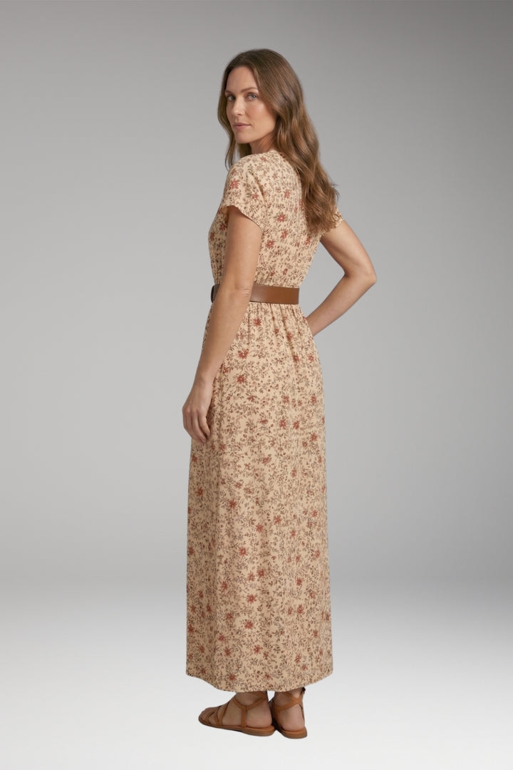 Women's Maxi Dress with V-Neck and Wrap Design