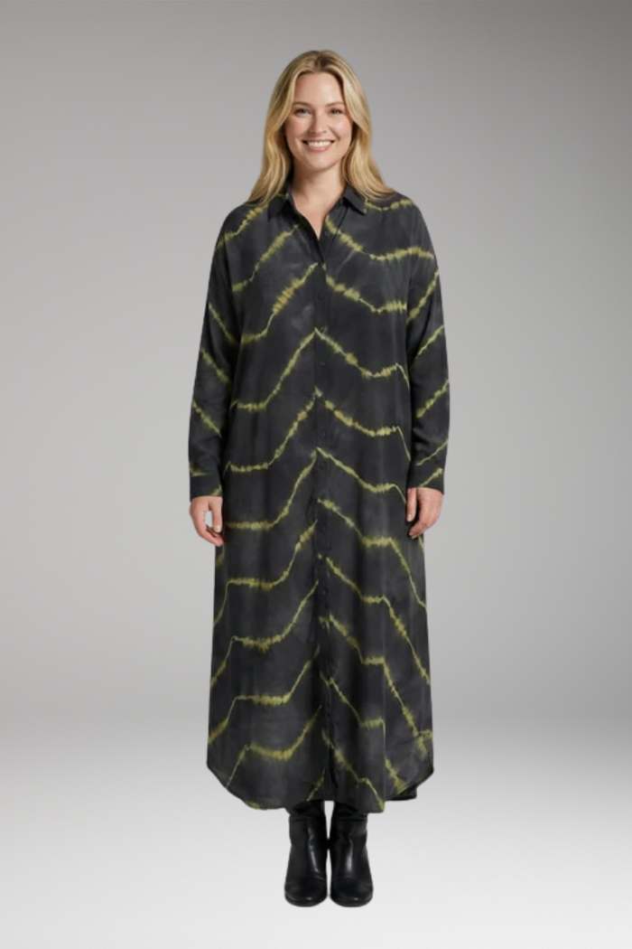Women's Maxi Dress with V'Neck and Long Sleeves