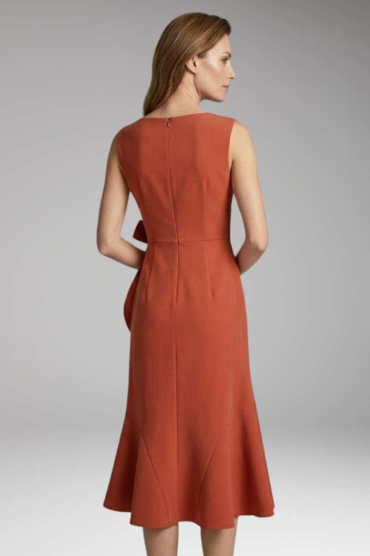 Women's Midi Dress with Wrap Detail and Asymmetrical Hem