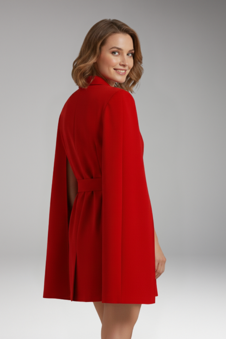 Women's Mini Dress with Cape Sleeves for Cocktail Events