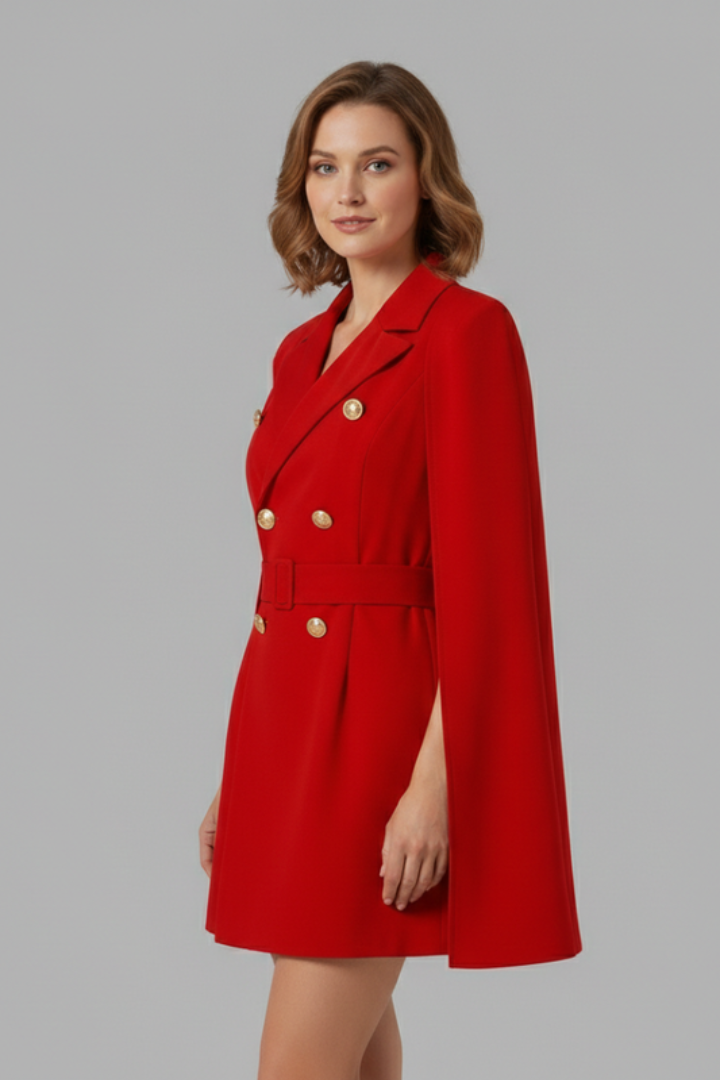 Women's Mini Dress with Cape Sleeves for Cocktail Events
