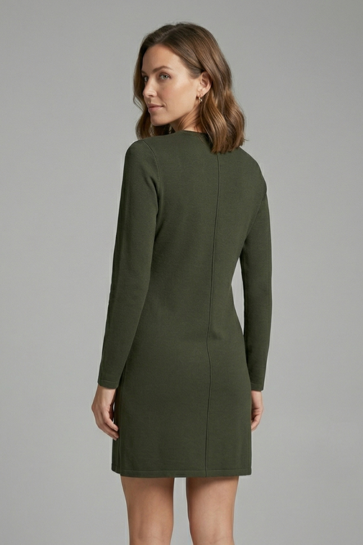 Women's Mini Dress with Long Sleeves and Side Slit