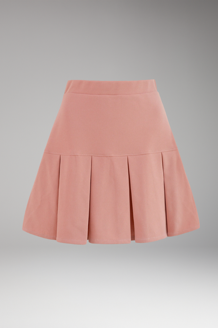 Women's Mini Skirt with High-Waist and Pleated Design