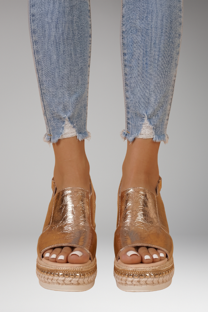 Women's Orthopedic Sandals with Contoured Sole and Star Pattern