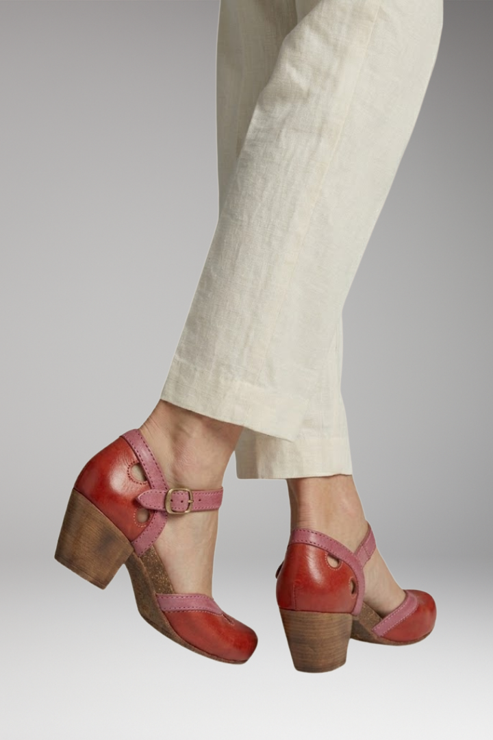 Women's Orthopaedic Sandals with Low Heel and Contoured Footbed