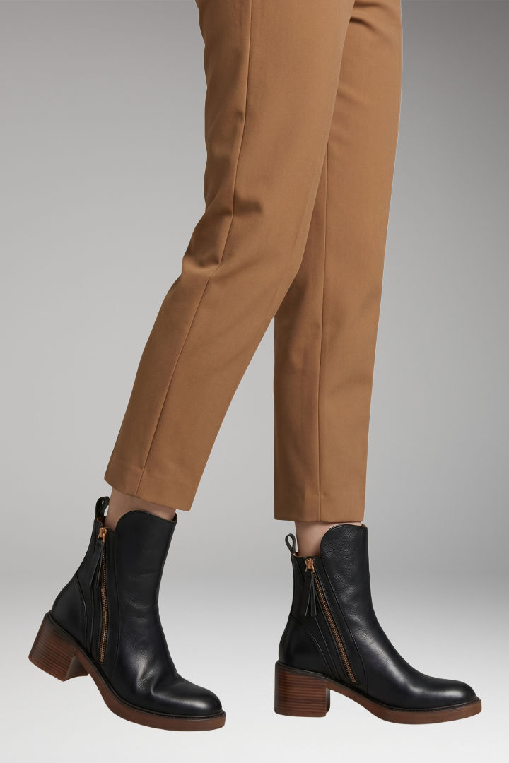 Women's Orthopedic Boots with Block Heels and Side Zippers