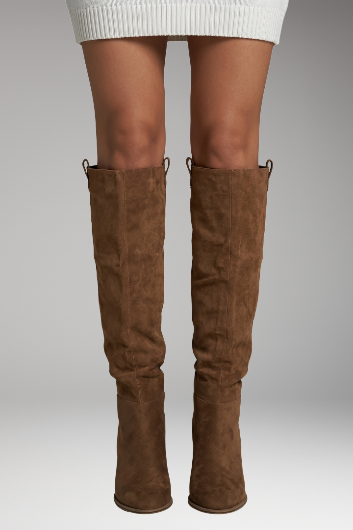Women's Orthopedic Boots with Knee-High Shaft and Cushioned Insoles