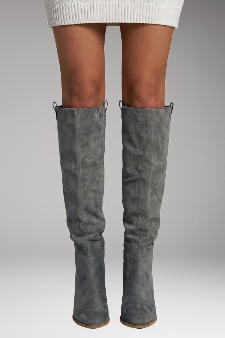 Women's Orthopedic Boots with Knee-High Shaft and Cushioned Insoles