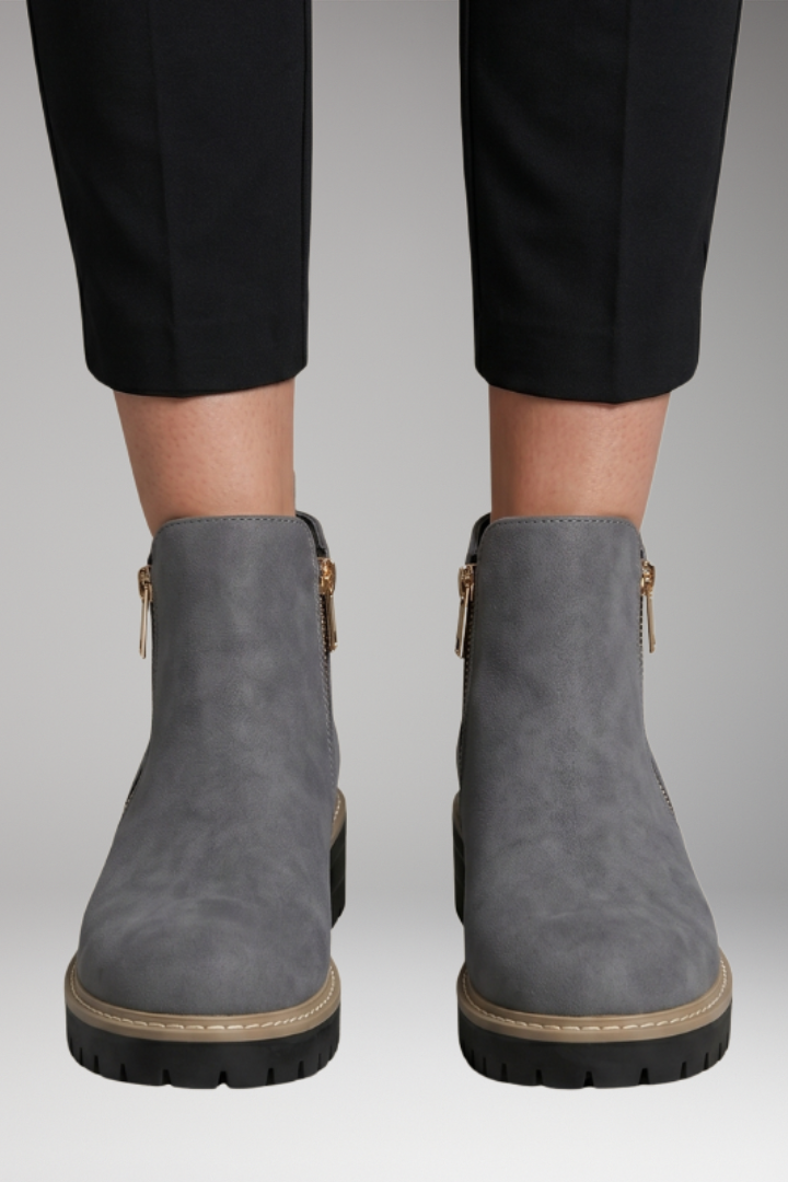 Women's Orthopedic Boots with Side Zippers and Cushioned Insoles