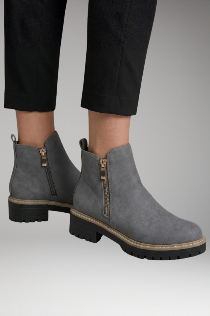 Women's Orthopedic Boots with Side Zippers and Cushioned Insoles