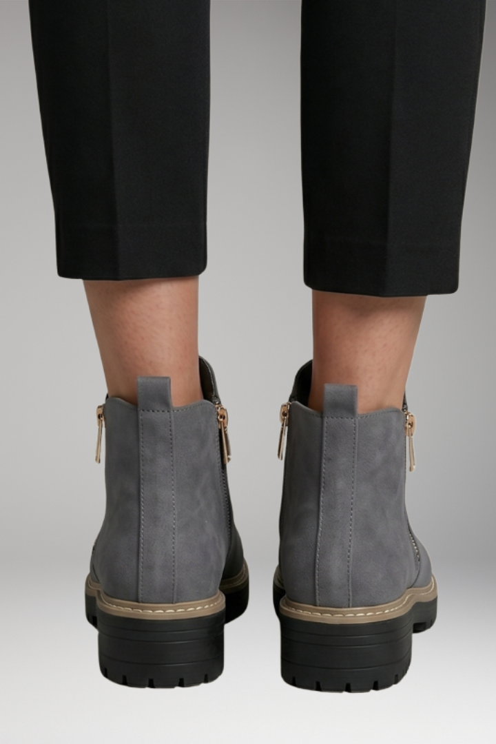 Women's Orthopedic Boots with Side Zippers and Cushioned Insoles