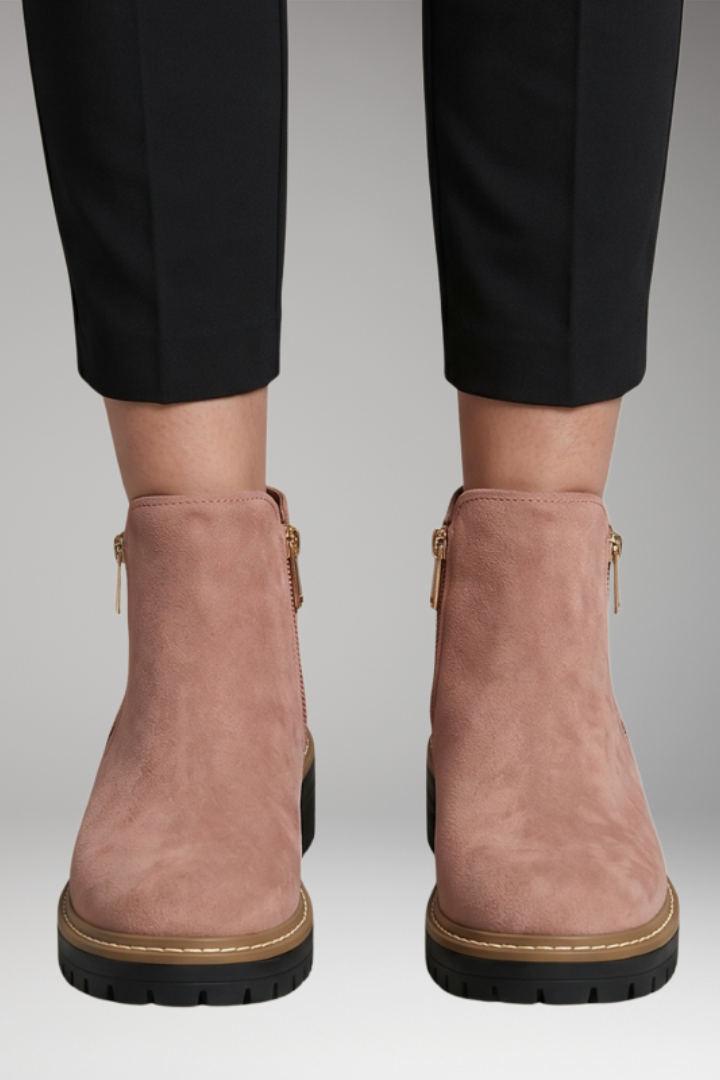 Women's Orthopedic Boots with Side Zippers and Cushioned Insoles