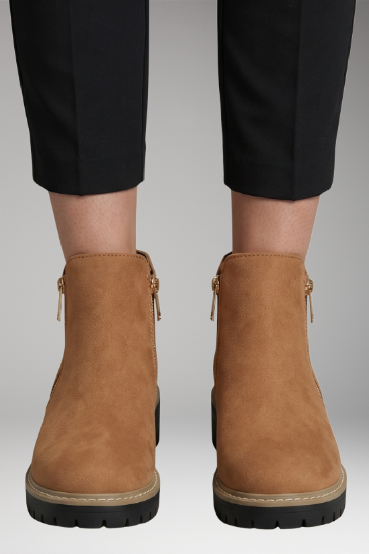 Women's Orthopedic Boots with Side Zippers and Cushioned Insoles