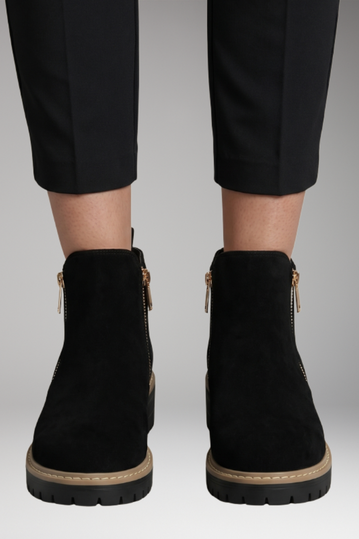 Women's Orthopedic Boots with Side Zippers and Cushioned Insoles