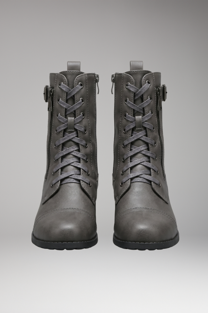 Women's Orthopedic Boots with Side Zippers and Rounded Toes