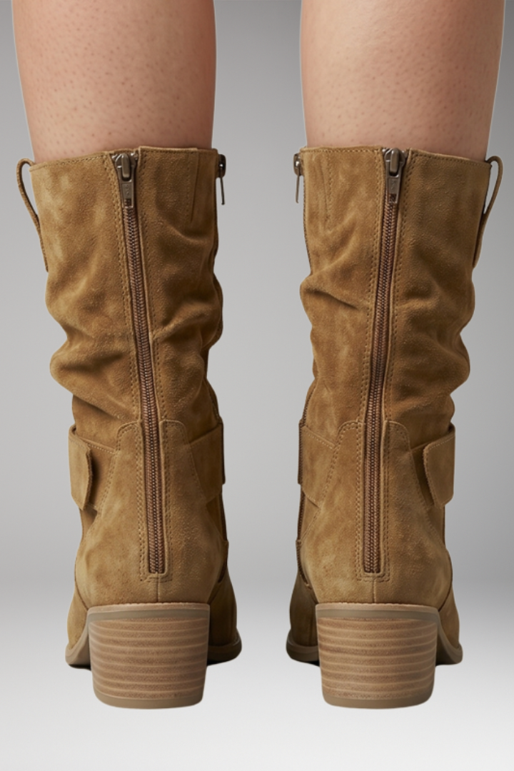 Women's Orthopedic Boots with Side Zippers and Slouchy Fit