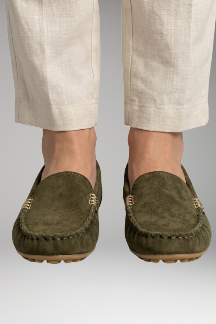 Women's Orthopedic Loafers with Metal Accents and Slip-On Design