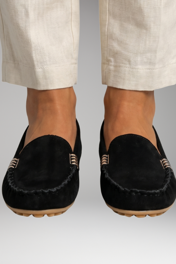 Women's Orthopedic Loafers with Metal Accents and Slip-On Design