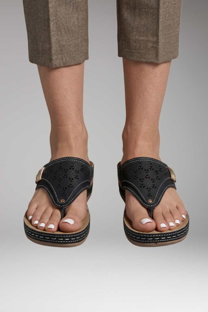 Women's Orthopedic Sandals with Ergonomic Support and Stable Wedge Sole