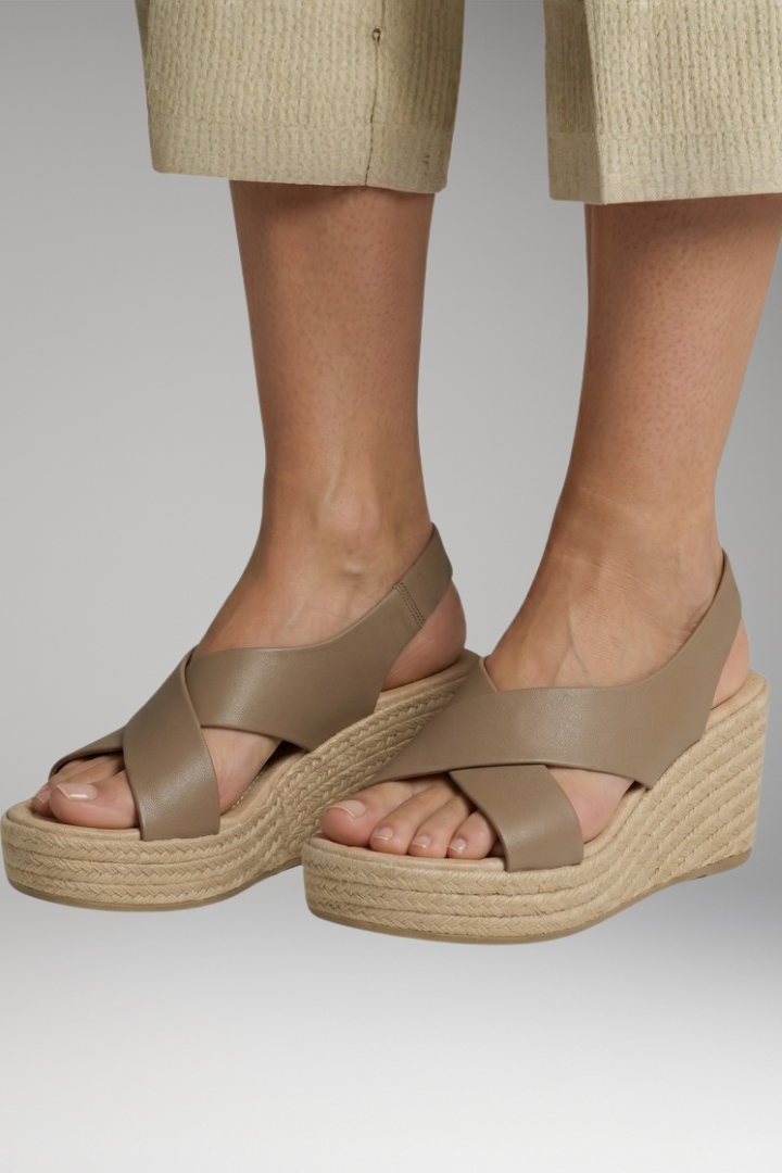 Women's Orthopedic Sandals with Espadrille Wedge and Adjustable Straps
