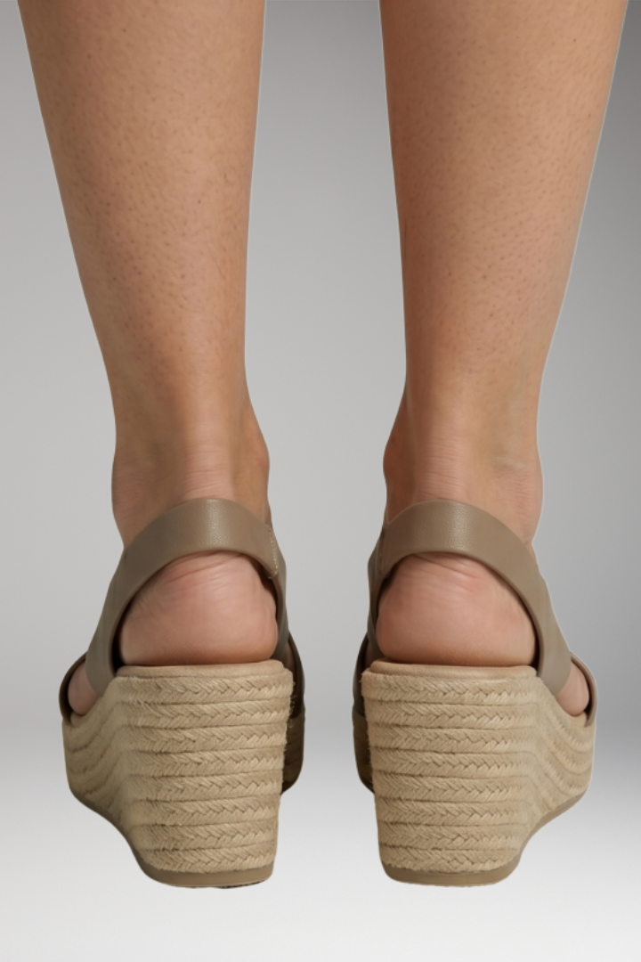 Women's Orthopedic Sandals with Espadrille Wedge and Adjustable Straps