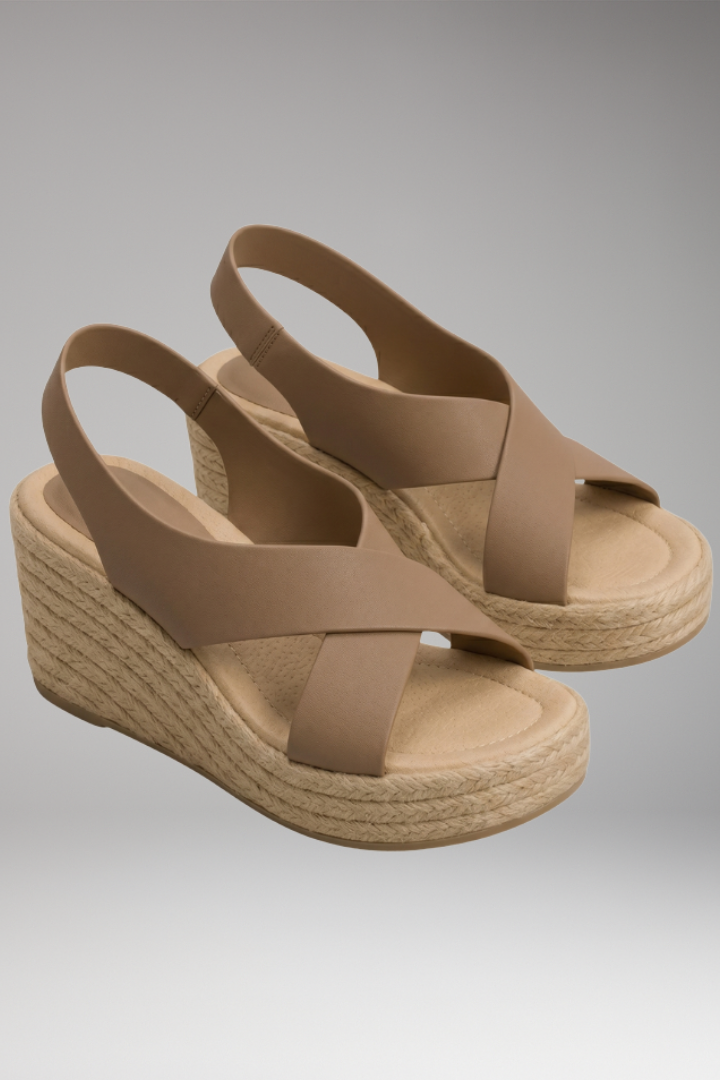 Women's Orthopedic Sandals with Espadrille Wedge and Adjustable Straps
