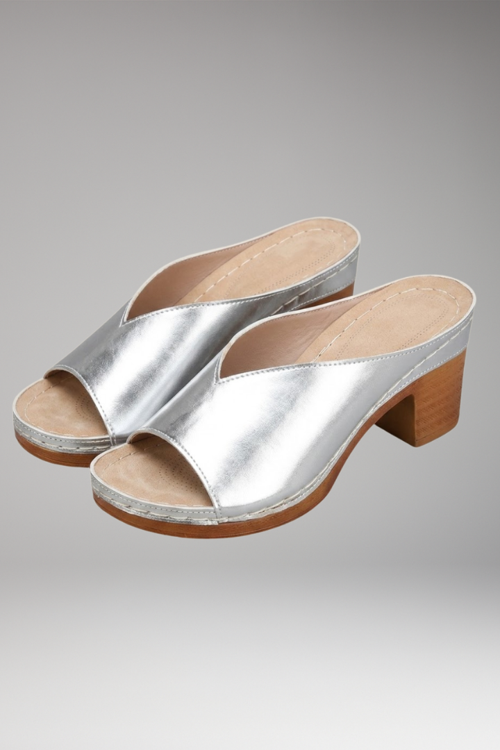 Women's Orthopedic Sandals with Thick Heels and Open Toes