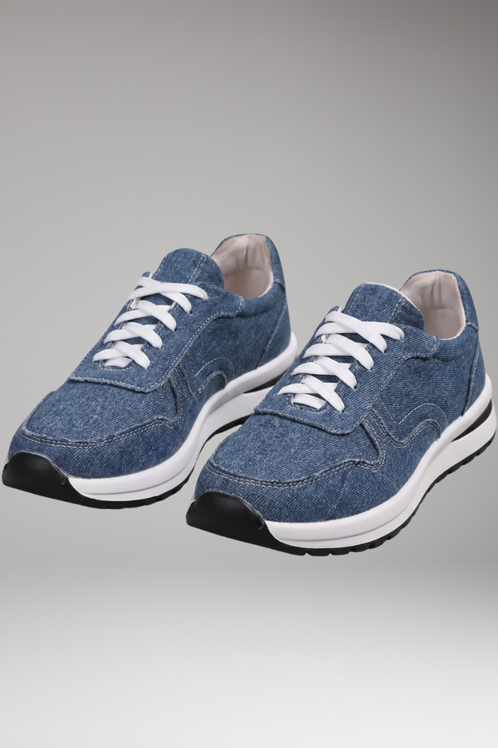 Women's Orthopedic Sneakers with Denim Fabric and Padded Soles