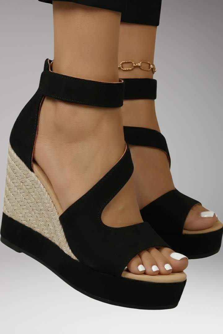 Women's Orthopedic Wedge Sandals with Cushioning and Elastic Straps