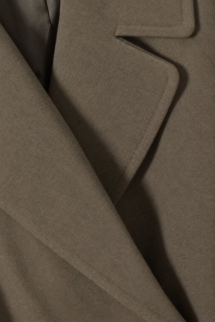 Women's Oversized Belted Wool Coat Maxi Length
