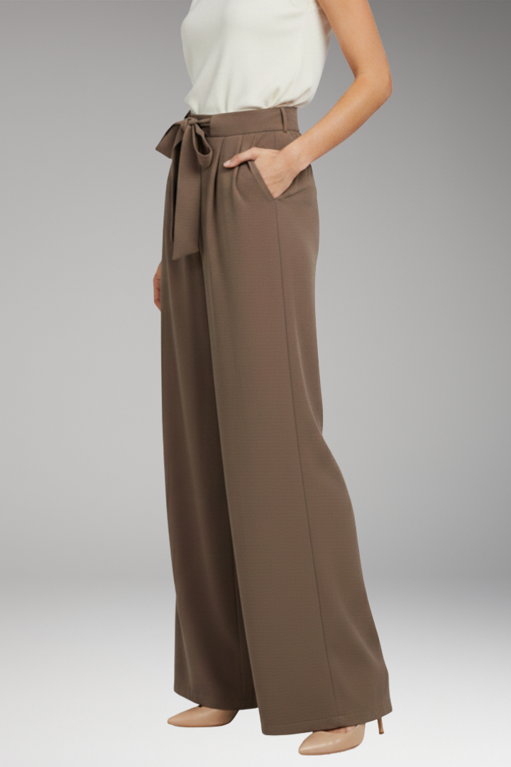 Women's Palazzo Pants with High Waist and Drawstring