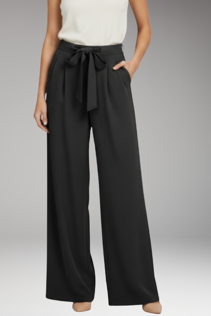 Women's Palazzo Pants with High Waist and Drawstring