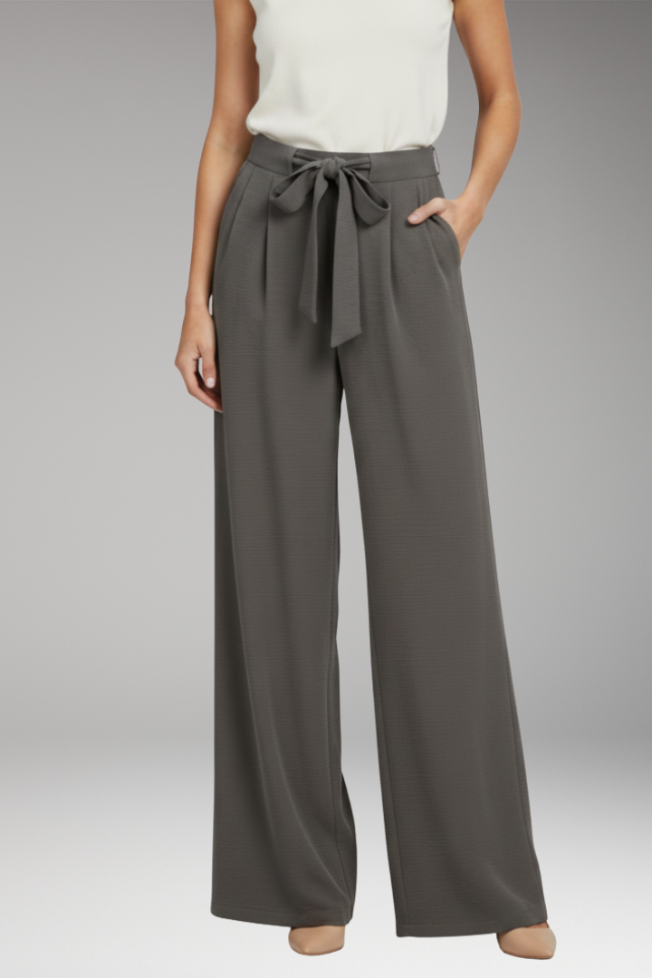 Women's Palazzo Pants with High Waist and Drawstring