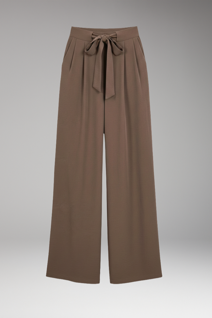Women's Palazzo Pants with High Waist and Drawstring