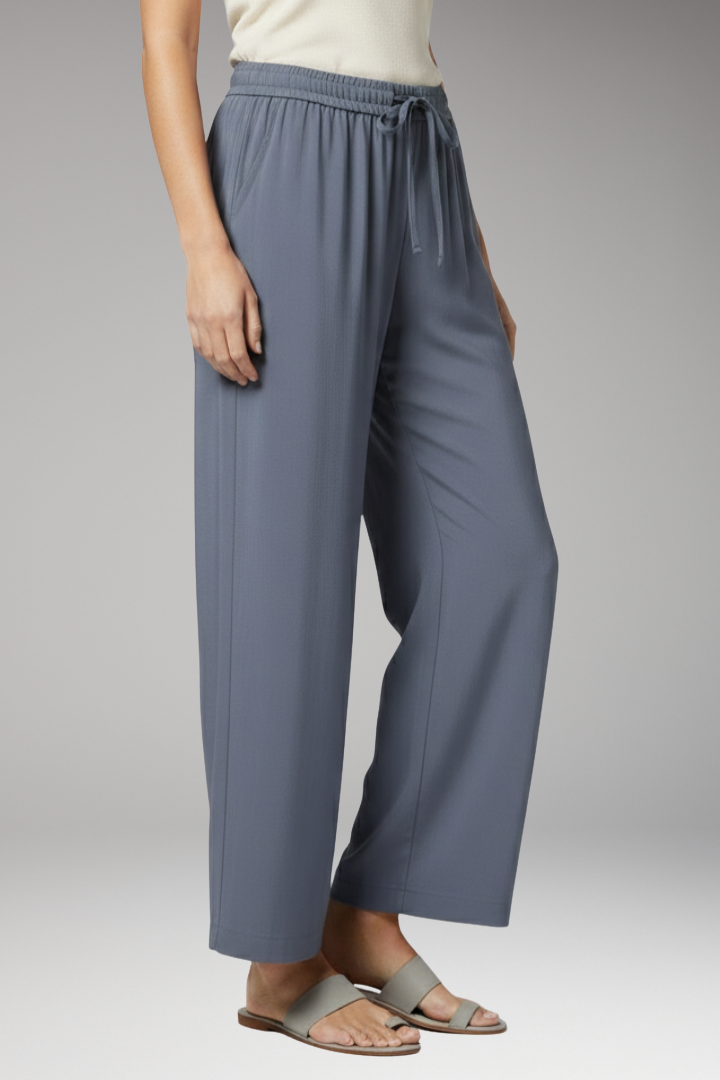 Women's Palazzo Trousers with Elastic Waist