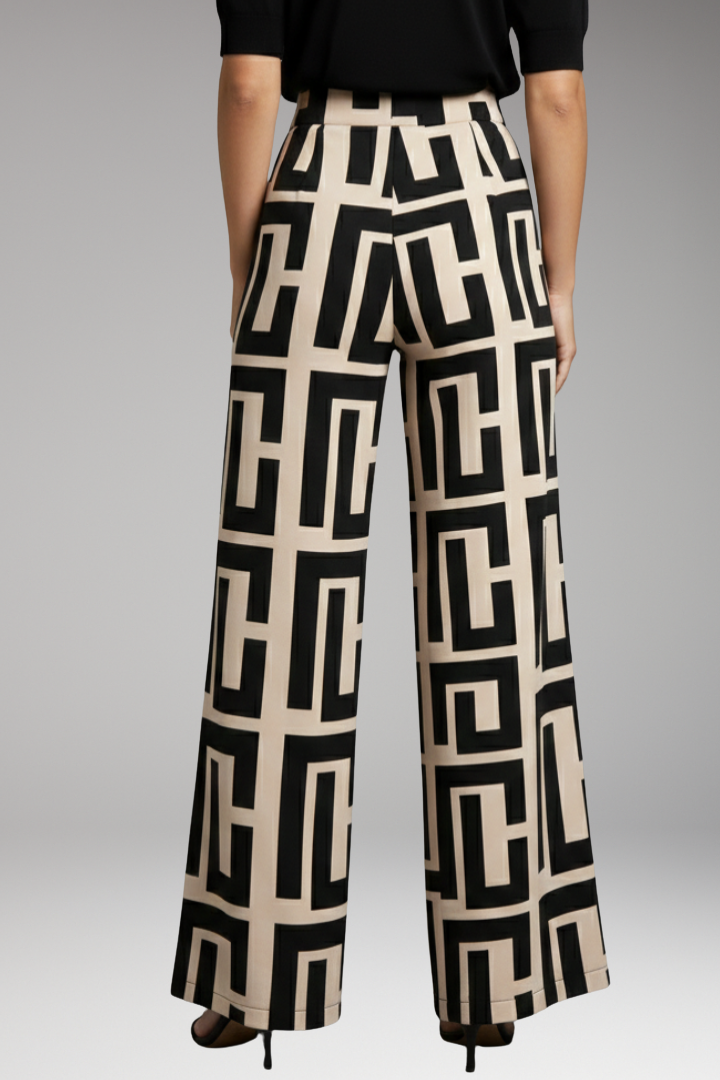 Women's Palazzo Trousers with Graphic Pattern
