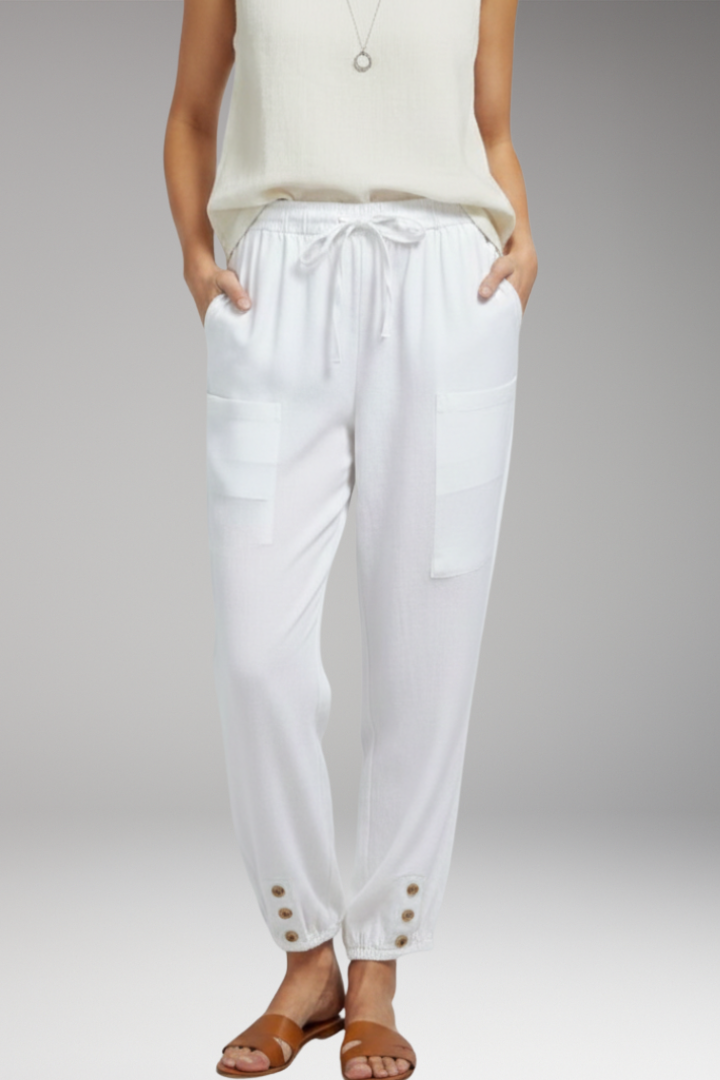 Women's Pants with Drawstring Waist and Side Pockets