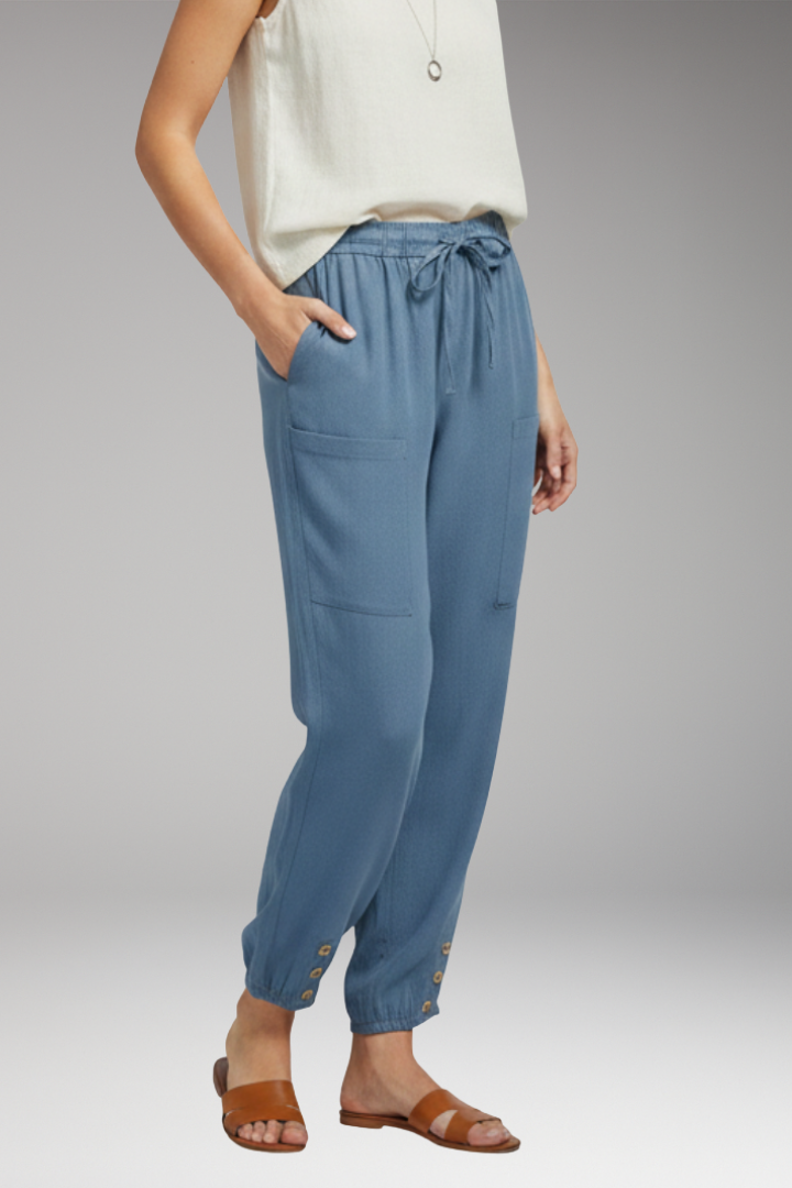 Women's Pants with Drawstring Waist and Side Pockets