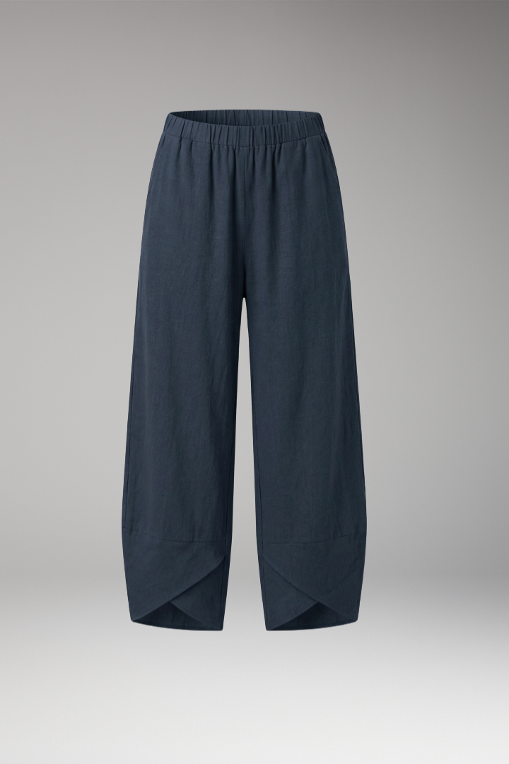 Women's Pants with Wide Legs and Side Pockets
