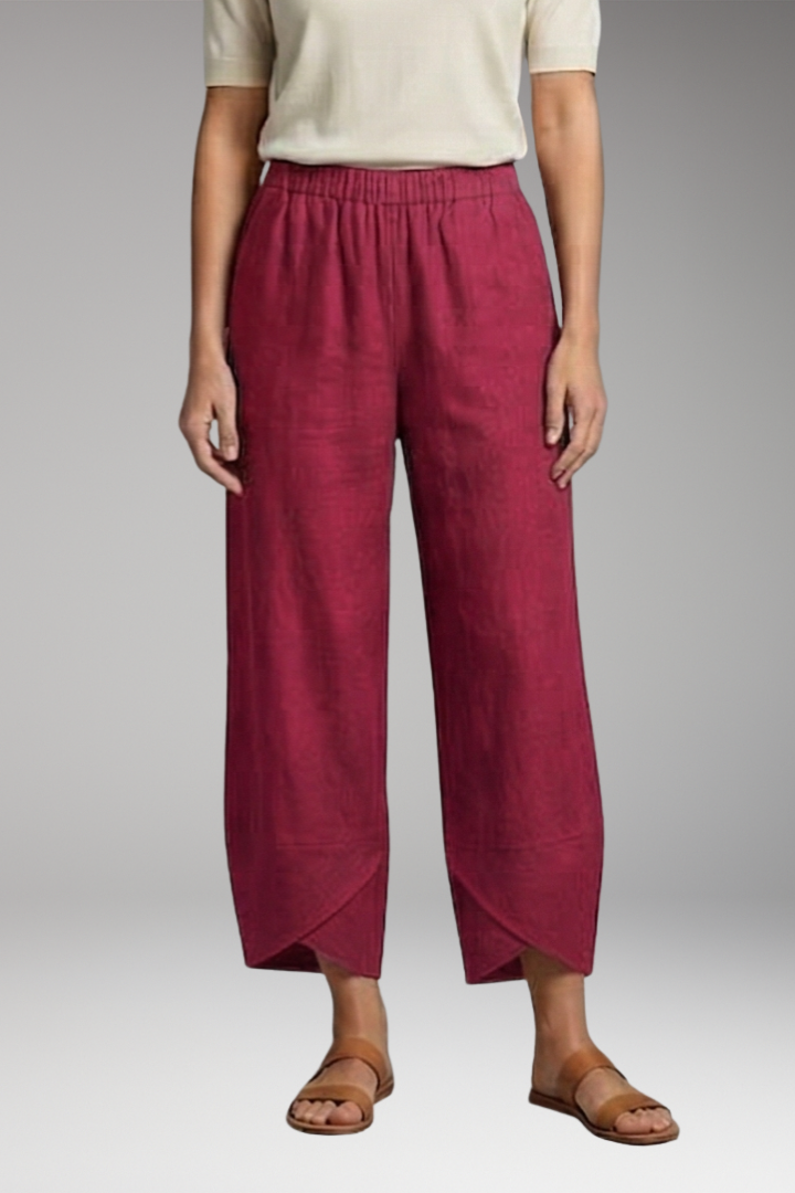 Women's Pants with Wide Legs and Side Pockets