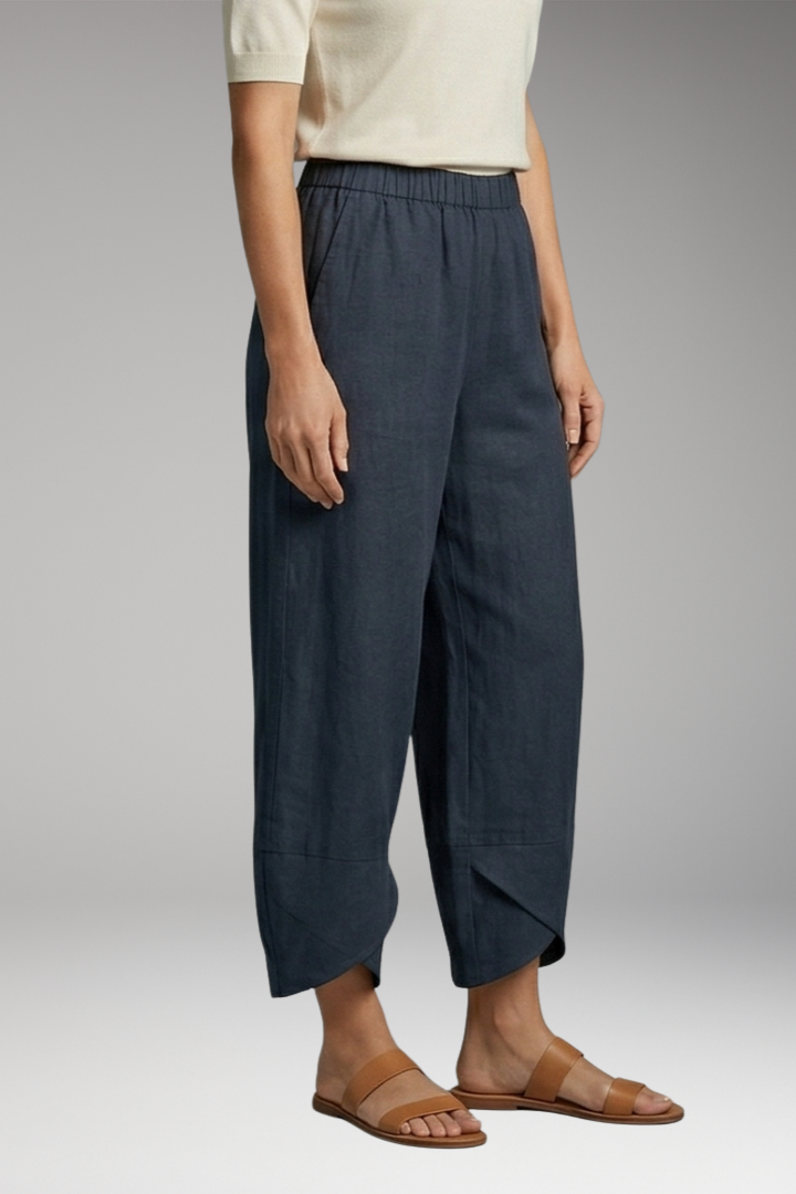 Women's Pants with Wide Legs and Side Pockets