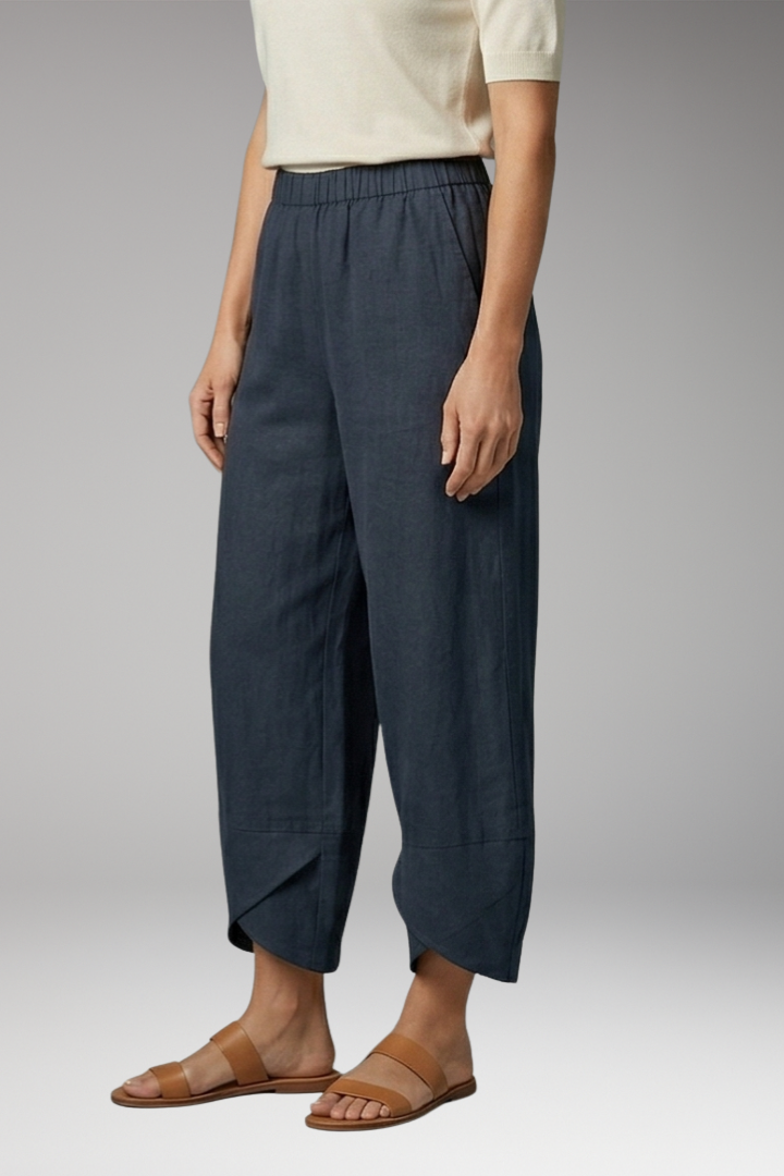 Women's Pants with Wide Legs and Side Pockets