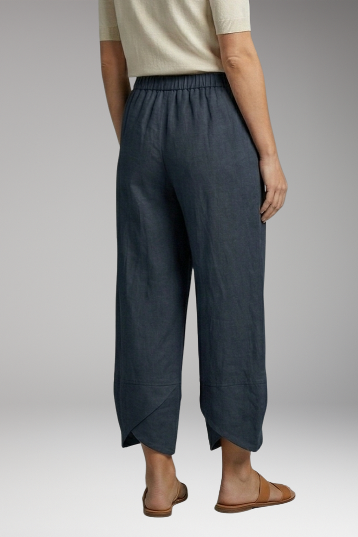 Women's Pants with Wide Legs and Side Pockets