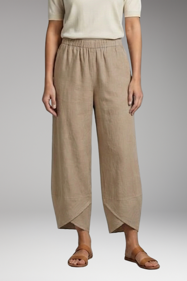Women's Pants with Wide Legs and Side Pockets