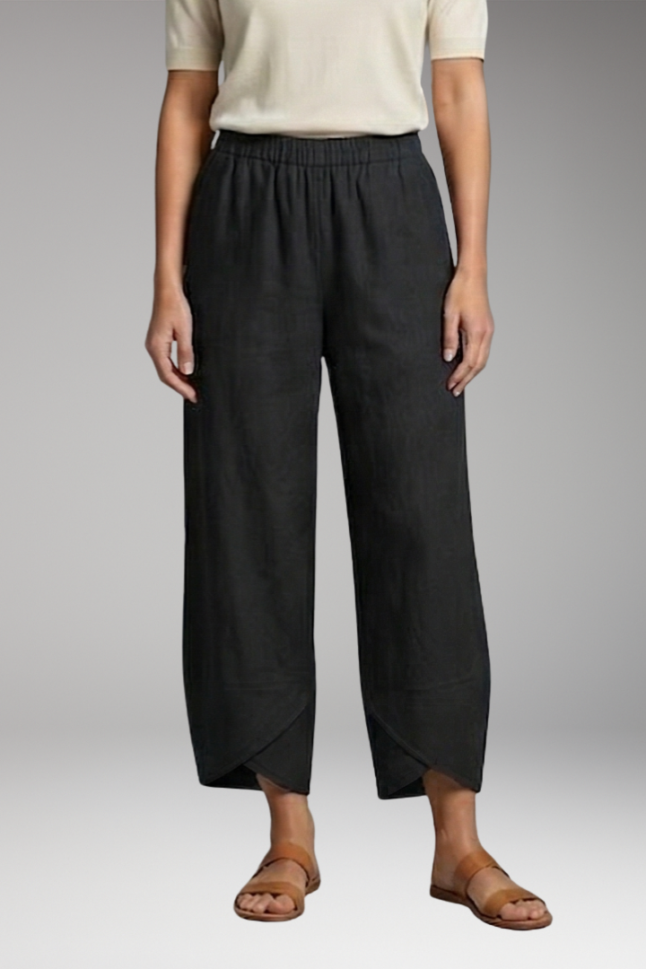 Women's Pants with Wide Legs and Side Pockets