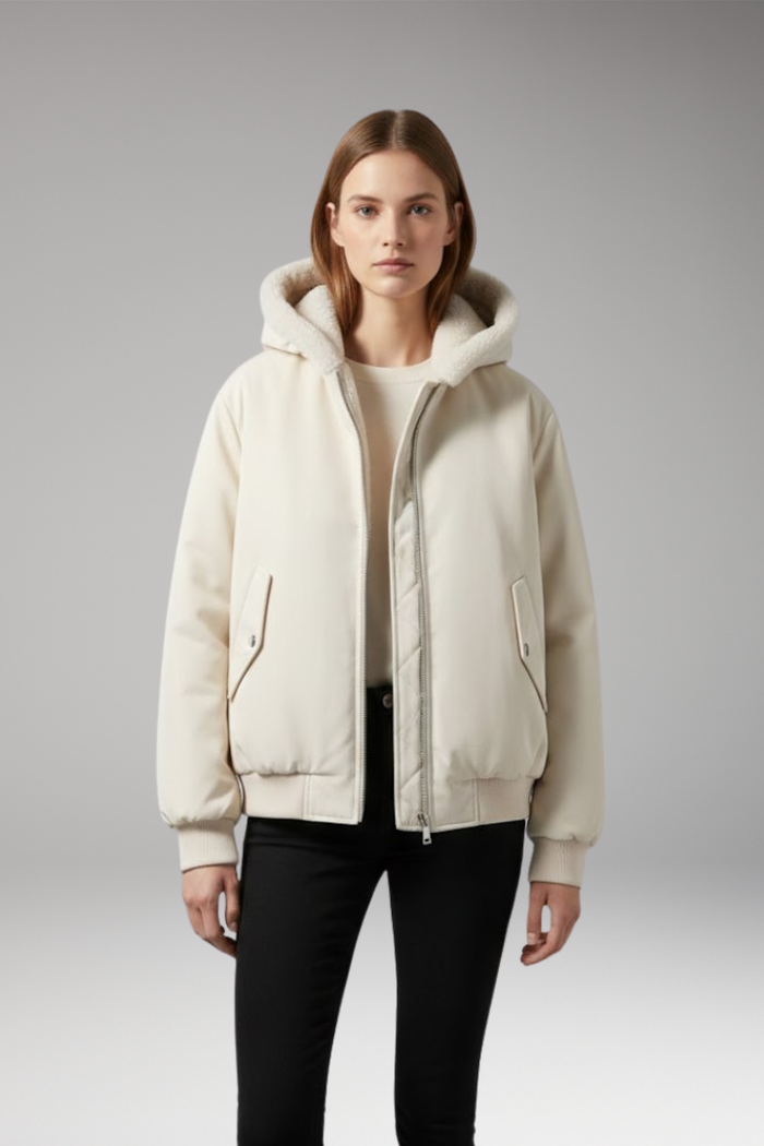 Women's Plus Jacket with Front Closure and Textured Surface