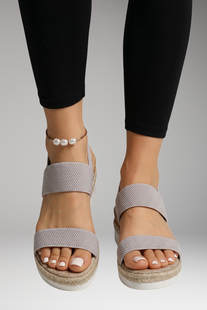 Women's Raised Sole Stretch Fit Sandals with Comfortable Fit and Minimalist Design