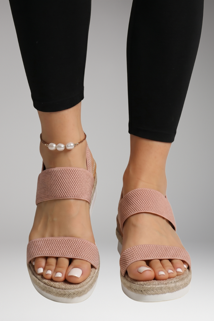 Women's Raised Sole Stretch Fit Sandals with Comfortable Fit and Minimalist Design