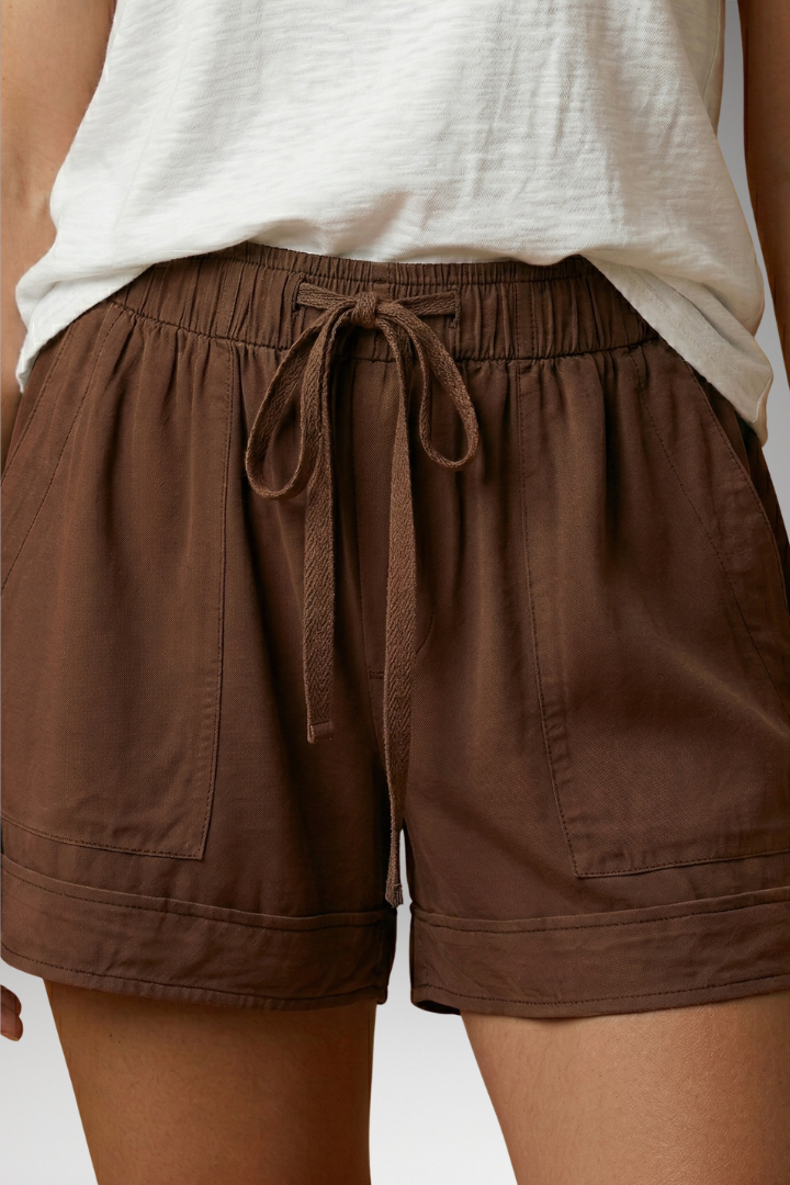 Women's Relaxed Drawstring Shorts with Adjustable Waist and Soft Fabric
