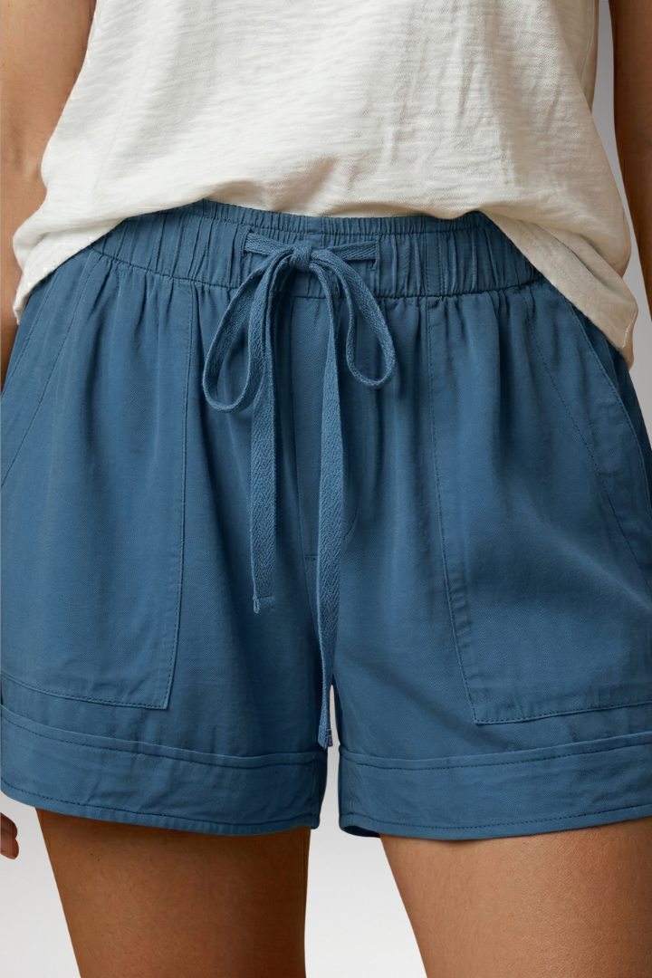 Women's Relaxed Drawstring Shorts with Adjustable Waist and Soft Fabric